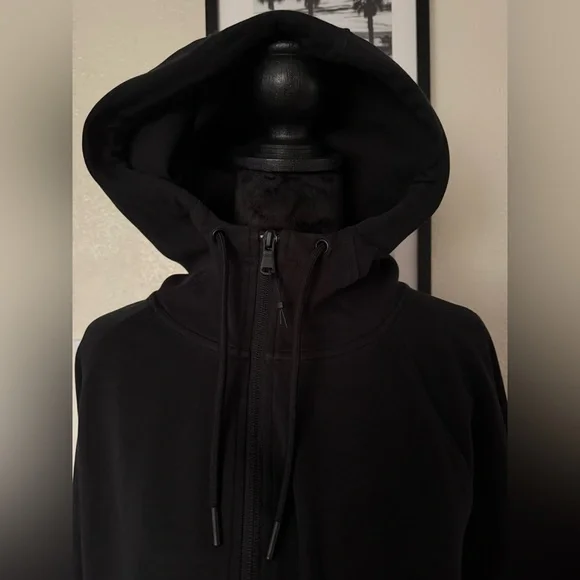 Women’s Old Navy Active Dynamic Fleece Full-Zip Black Hoodie Sweatshirt - Picture 6 of 9